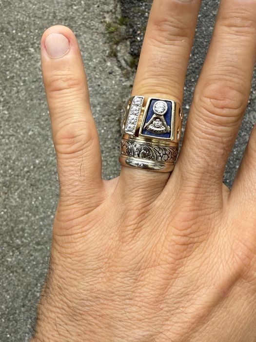 Inel Aur 14k - Masonic - Colegiu - Diamante !