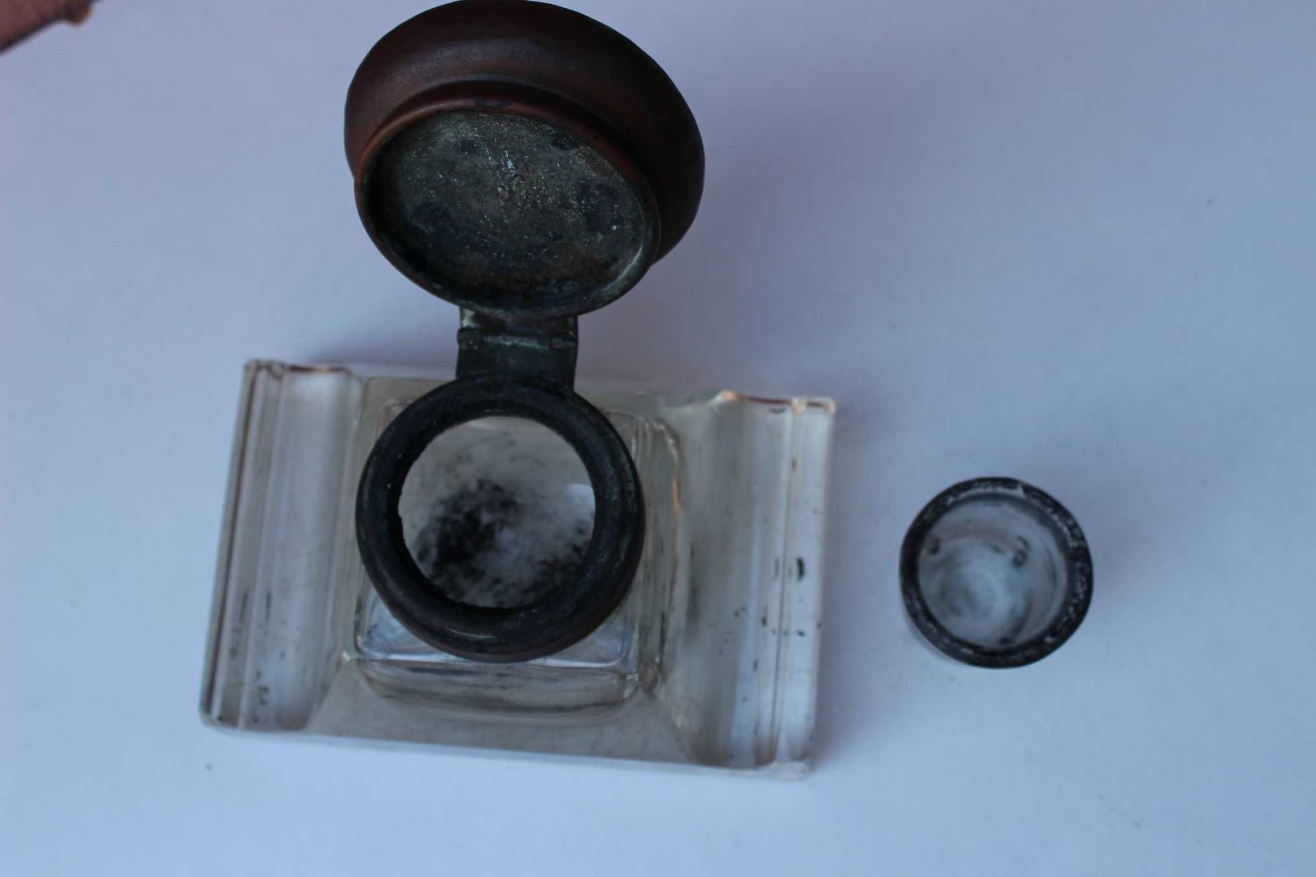 Calimara de colectie secol 19, HANSA - DRP cristal, curpu emailat, DRP