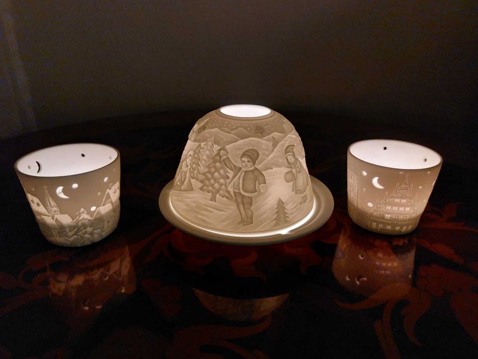 3 suporturi lumanare Starlight Craciun