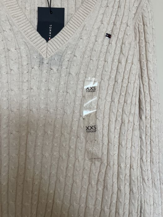 Pulover V neck Tommy Hilfiger slim fit waist pentru femei XXS