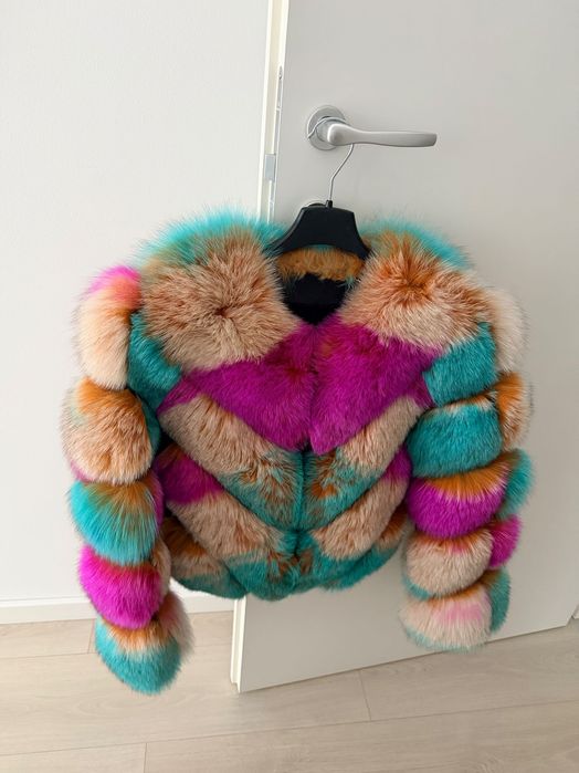 Vând haina de blana naturala vulpe 2 in 1