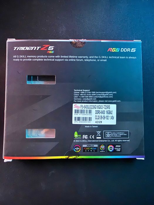 Memorie RAM G.SKILL Trident Z5 RGB 32GB DDR5 6400MHz CL32