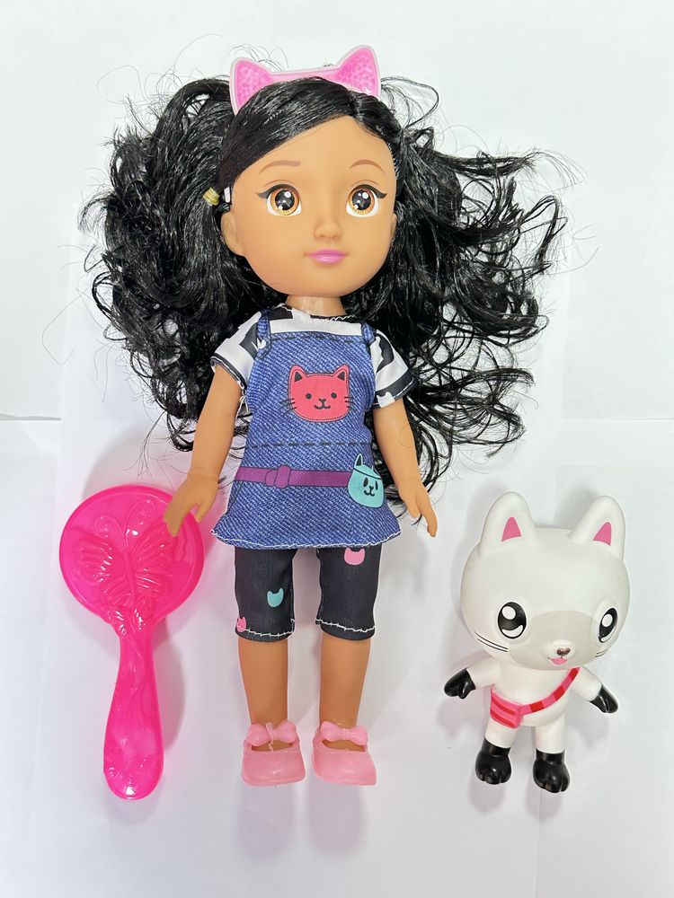 Set Papusa Gabby , cu sunete si lumini , 26 cm, Panda Mat si perie,NOU