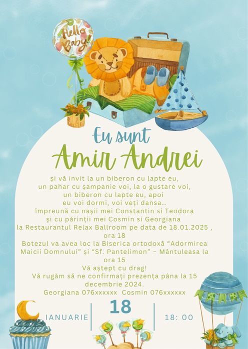 Realizez invitații nuntă/botez personalizate, meniuri