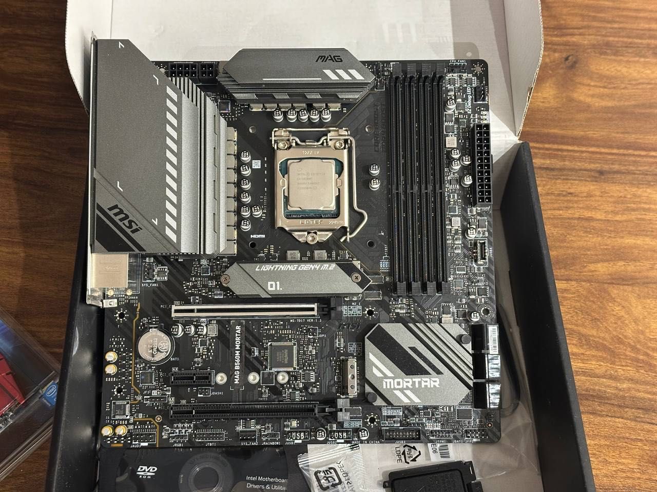 Комплект MSI B560M Mortar + Intel i3-10100F + в подарок DDR4 G.Skill