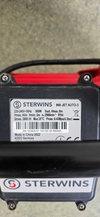 Pompa de suprafata apa curata 900W - 3800l/h - Hmax=43m