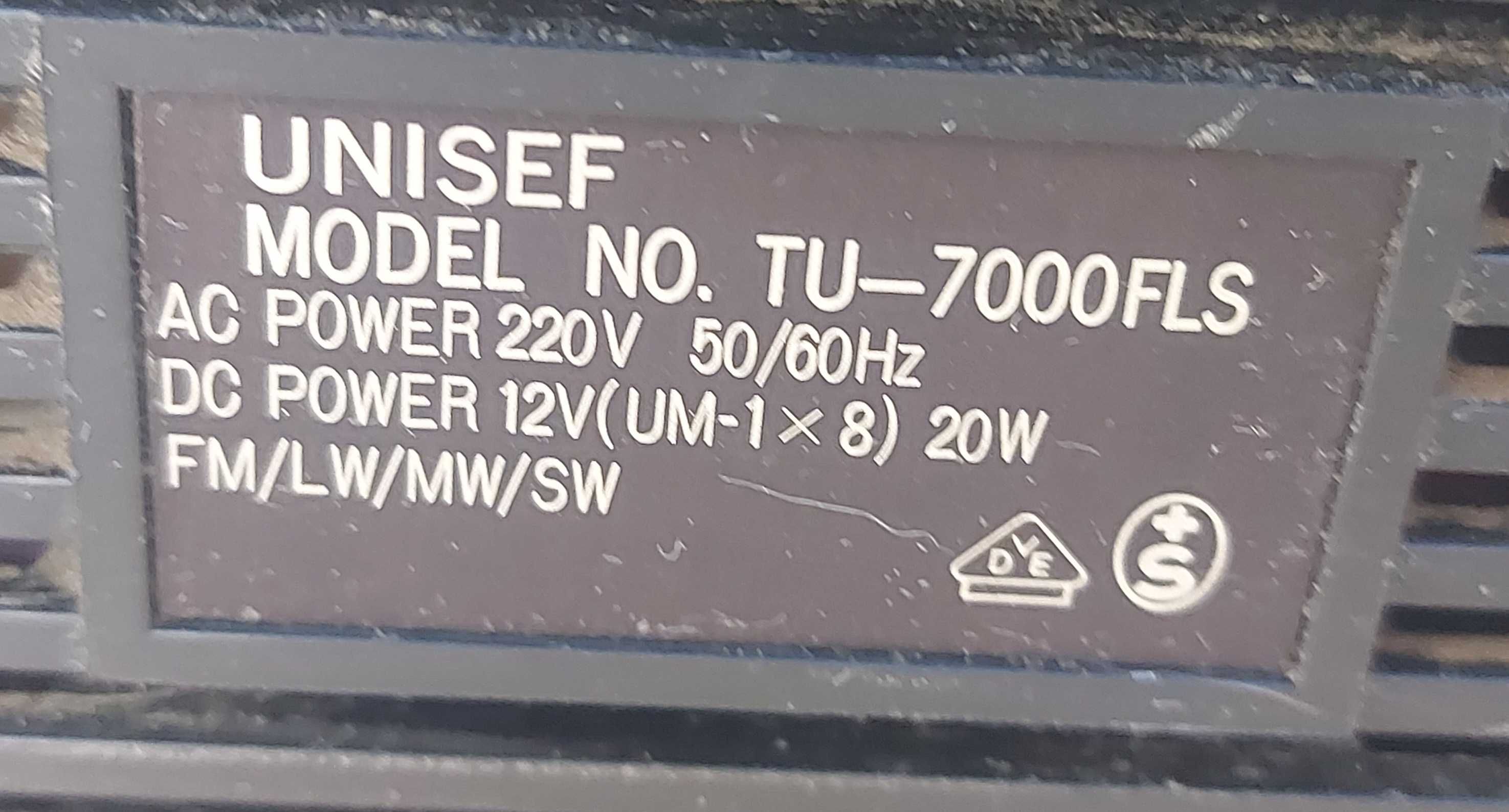 Unisef TU-7000 Auto Reverse Radio Cassette Recorder