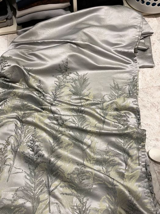 Нова уникална завеса сребро и резеда