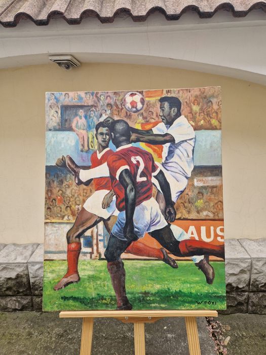 Страхотна антикварна картина масло върху платно