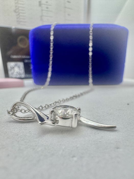 Сребърно колие с мойсанит (диамант) 1 карат