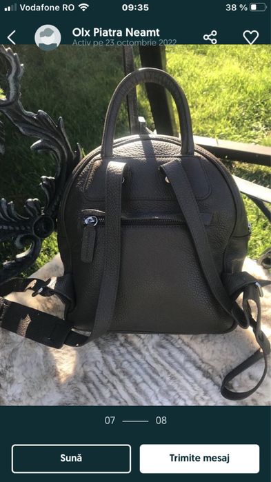 Rucsac Yvy piele naturala