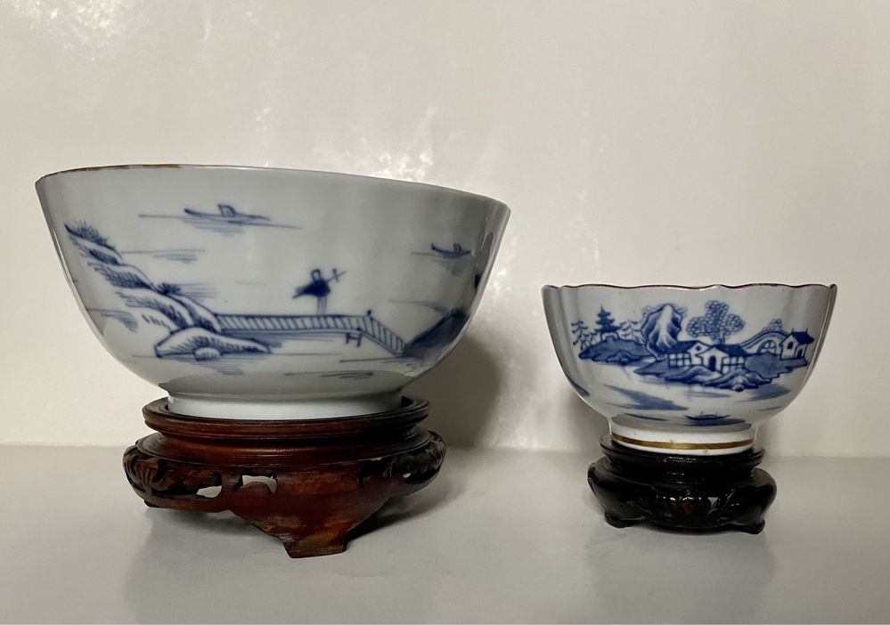 China portelan, sec. XVIII, cca 1780-1800, bol de orez si bol de ceai