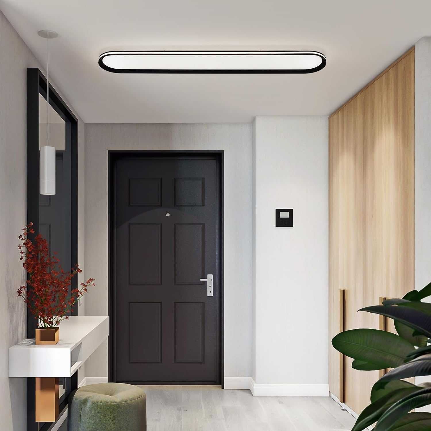 Метална LED таванна лампа Naroume, тънка,65W пълен спектър,6500K,120см