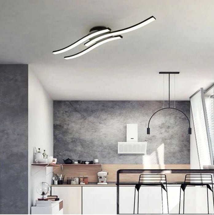 Plafoniera ondulata Flamey, 46cm, spot cu LED reglabil in trei culori
