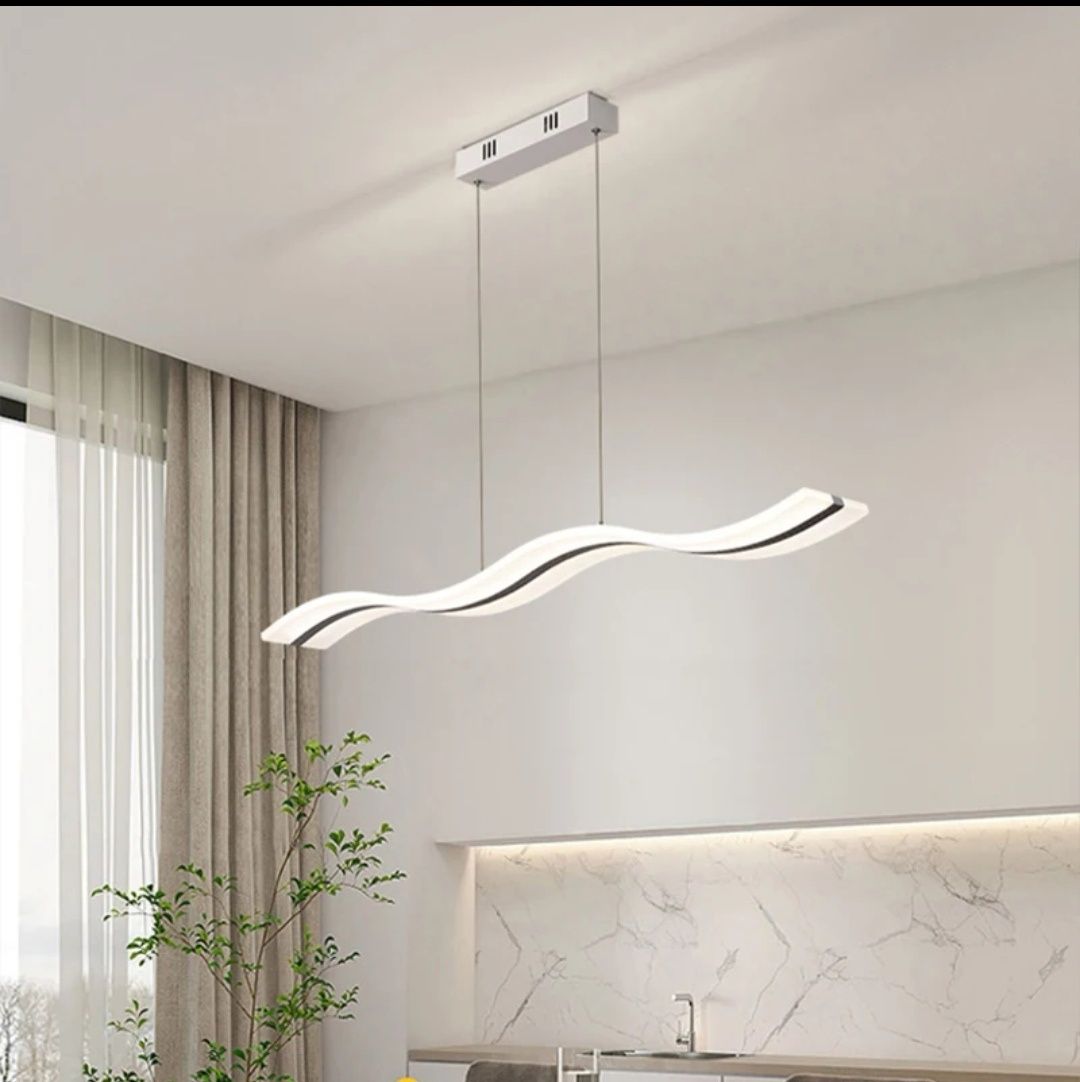 Дизайнерска лампа LED вълна 98 см висяща лампа с дистанционно