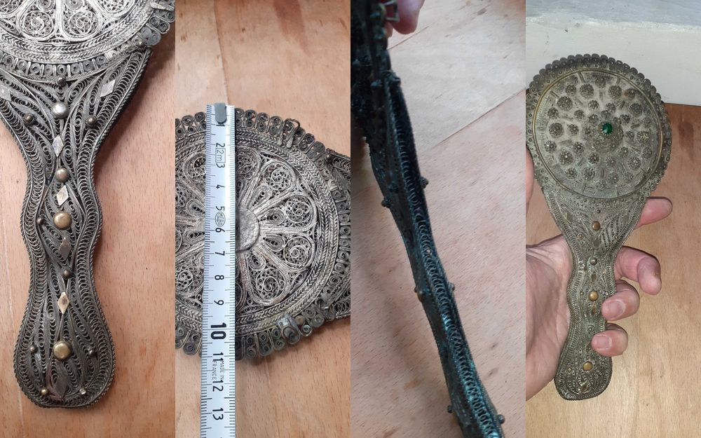 Уникат - старо възрожденско огледало филигран гранулация