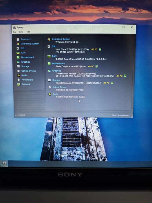 Laptop Sony Vaio / 17.3'' Fhd / Cpu i7 / Amd Radeon 2Gb