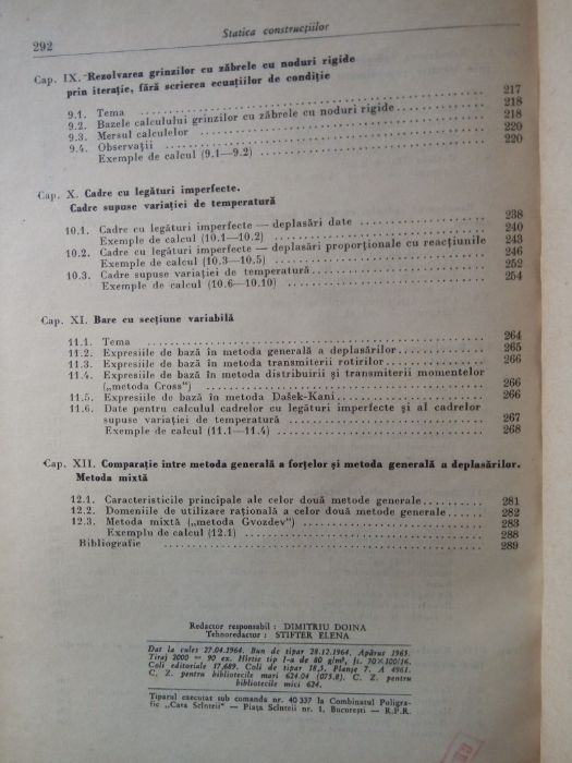 statica constructiilor 1965 Ed.Didactica si Pedagogica