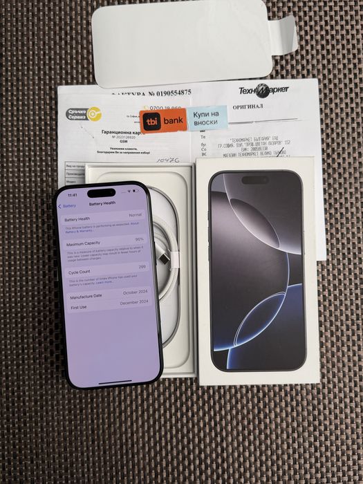 КАТО НОВ!/*ЛИЗИНГ*/ iPhone 16 Pro 256Gb Black Titanium 24М гаранция