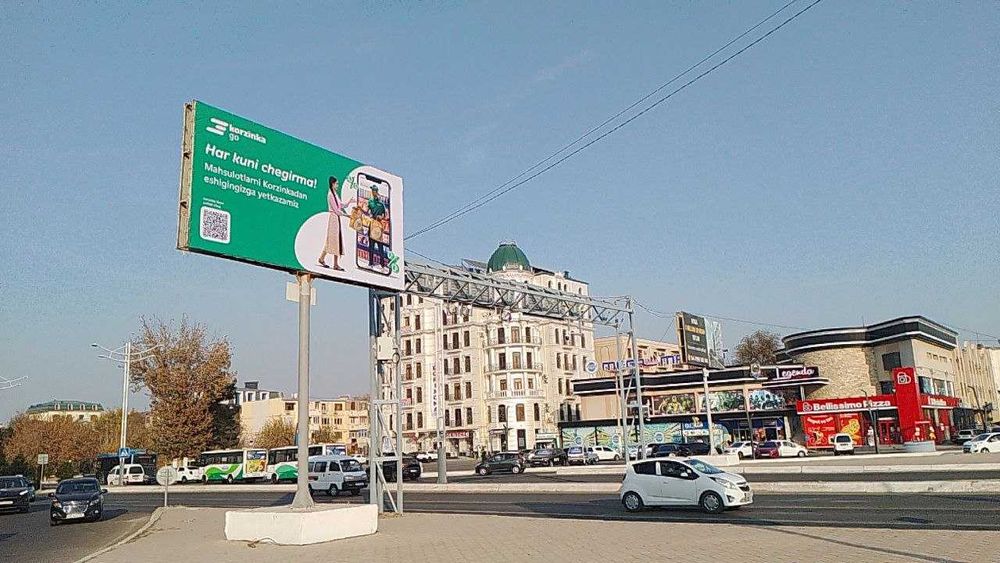 Реклама на билборды Bilbordlarda reklama Yangi yo'lda
