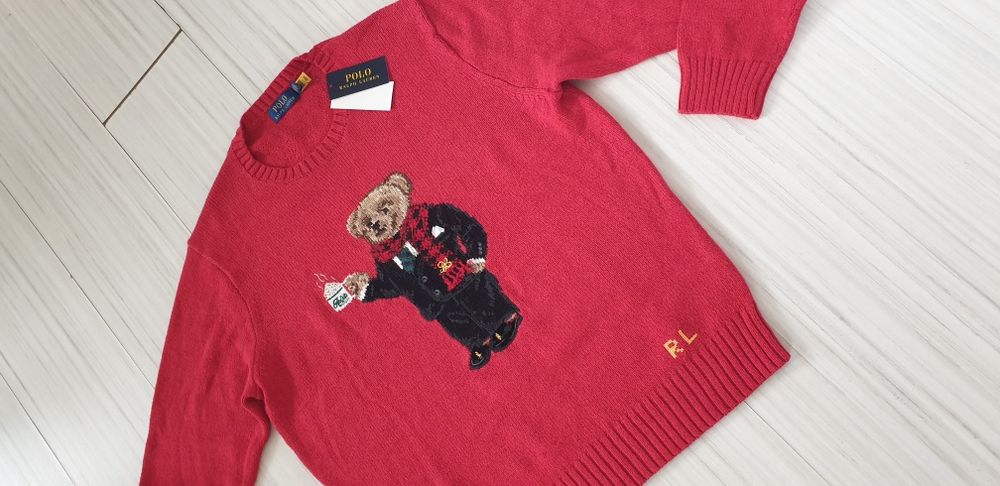 POLO Ralph Lauren Bear Cotton / Len  XL НОВО! ОРИГИНАЛ! Мъжки Пуловер