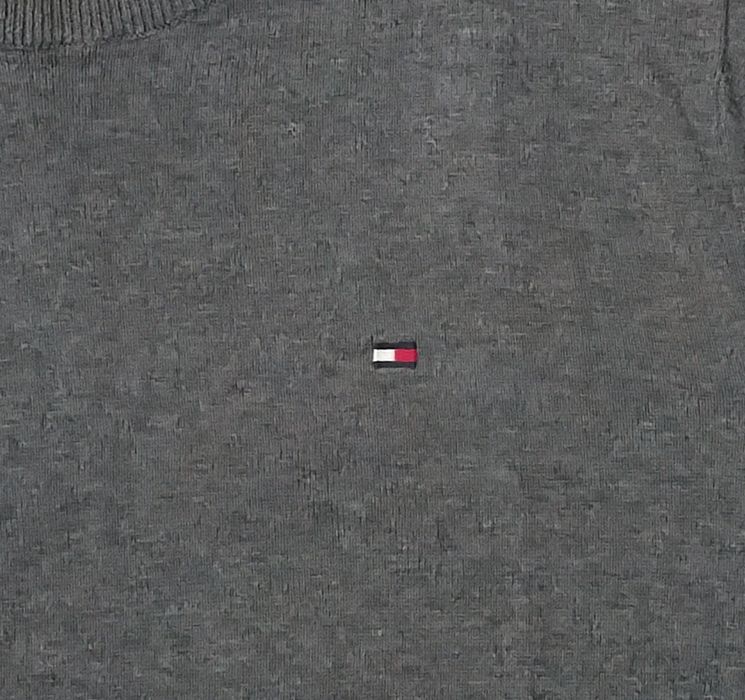 Tommy Hilfiger Pullover оригинален пуловер XS памучен сив пуловер
