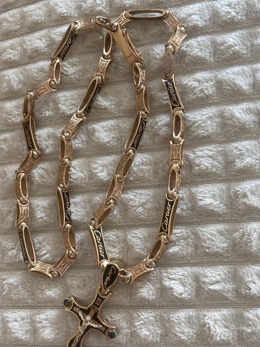 Lant aur(roz si alb) Cartier 14 k