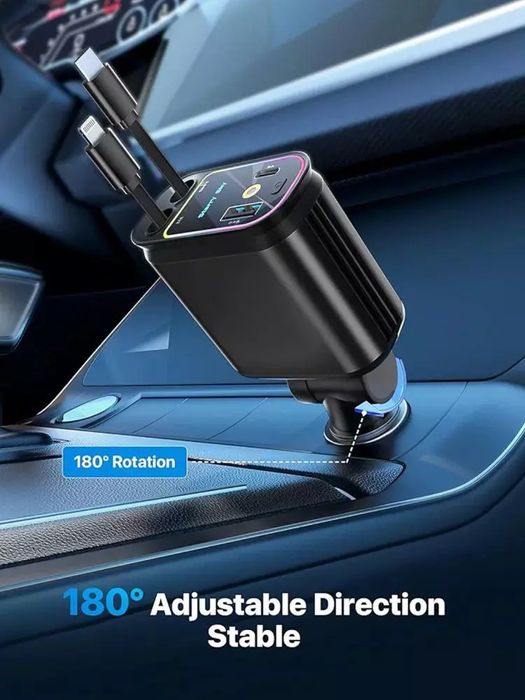 Starlight Retractable Car Charger telefon zaryadlash uchun moshina zar