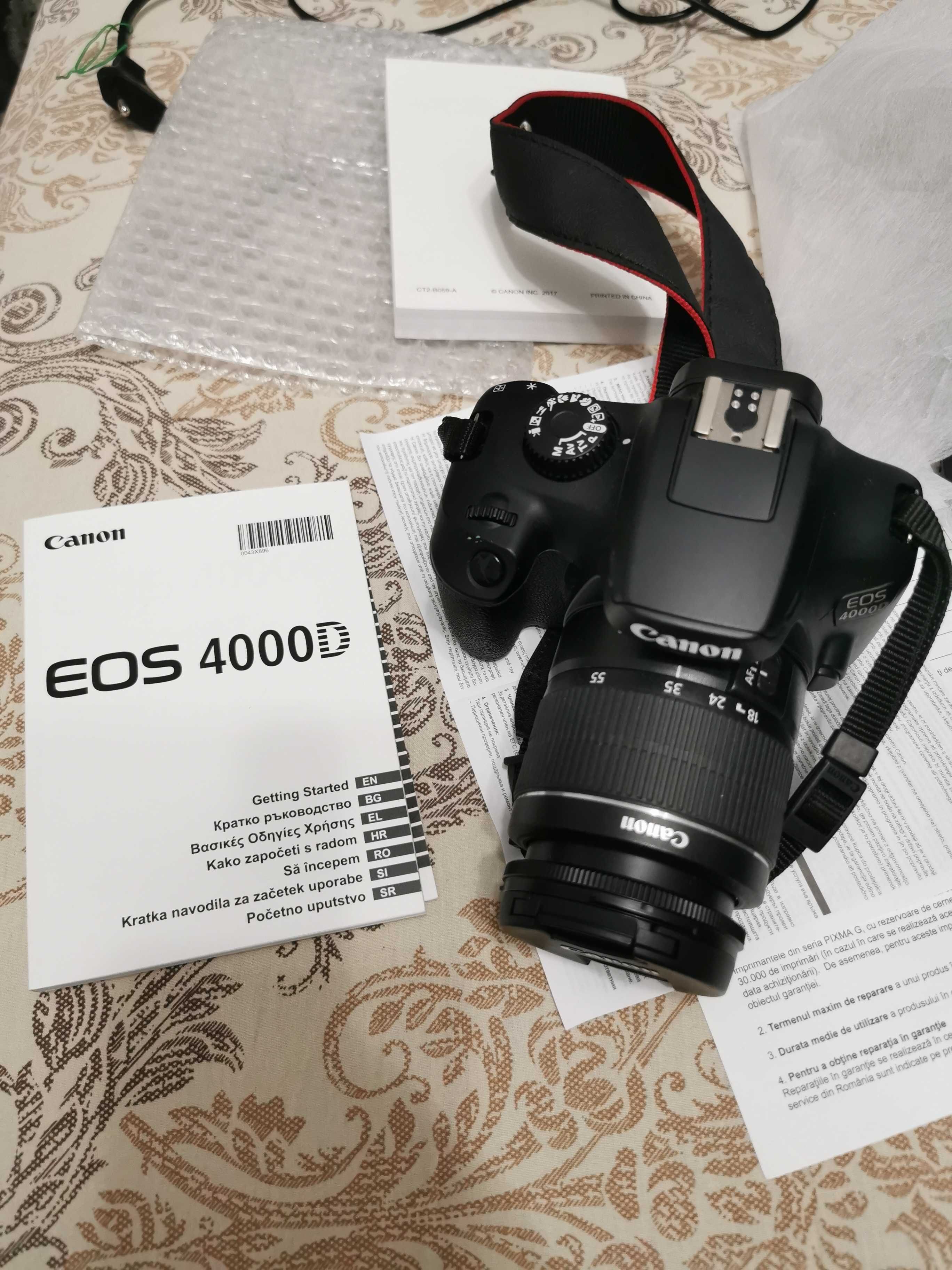 DSLR Canon EOS 4000D 18MP, Obiectiv EF-S 18-55mm