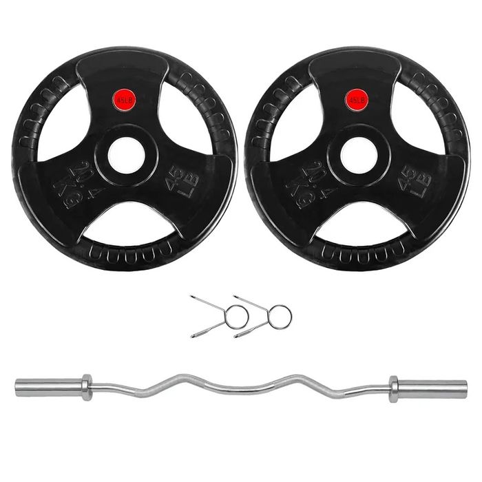 Крив лост ф50 плюс тежести ф50 с ръкохватки различни варианти