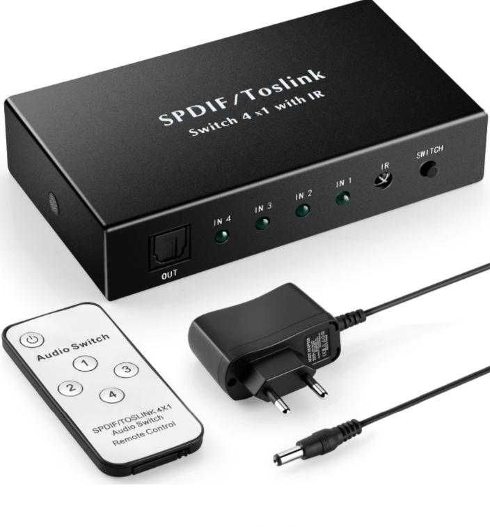 SPDIF Сплитер АКТИВЕН Оптичен Разклонител Оптичен Цифров Аудио Сплитер