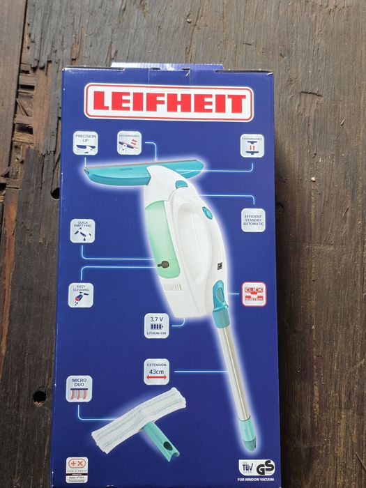 Aspirator geam LEIFHEIT Dry&Clean 51000, 5V, autonomie 35 minute, alb-