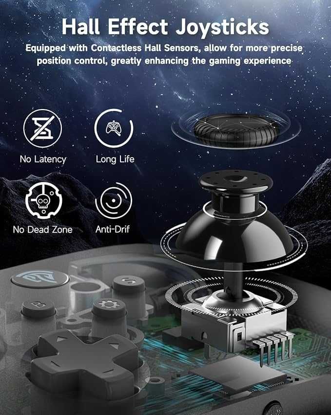 Компютърен контролер с джойстици и тригери с ефект на Хол EasySMX