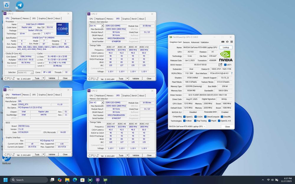 Laptop ACER PREDATOR PH18-72 I9-14900HX, RTX 4090, 32GB, 1TB + 512GB