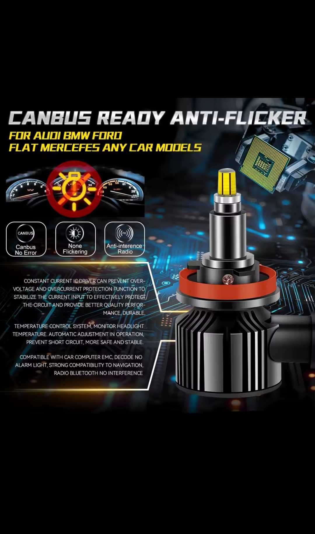 Комплект LED крушки H11 360°