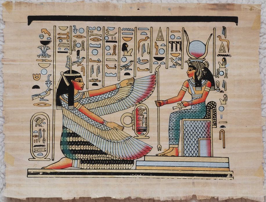 Papirus autentic handmade praf aur culori vii stampila originalitate