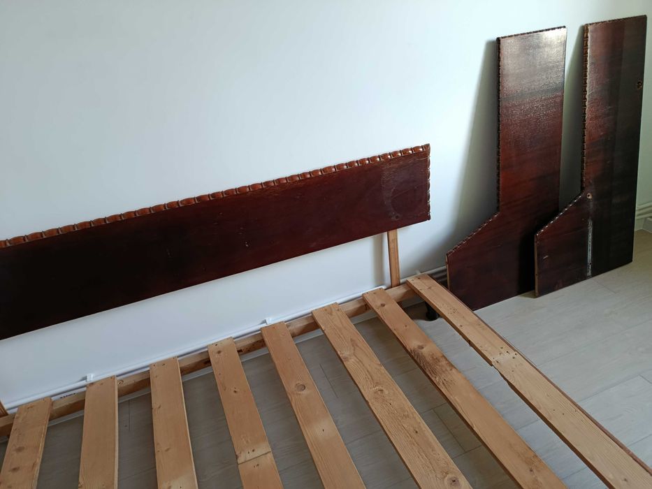 pat lemn/PAL aprox 210*135 cm tip somiera cu protectii laterale