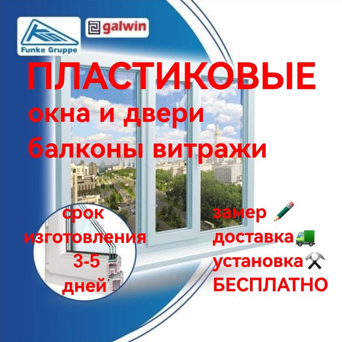 Пластиковые окна и двери балконы витражи