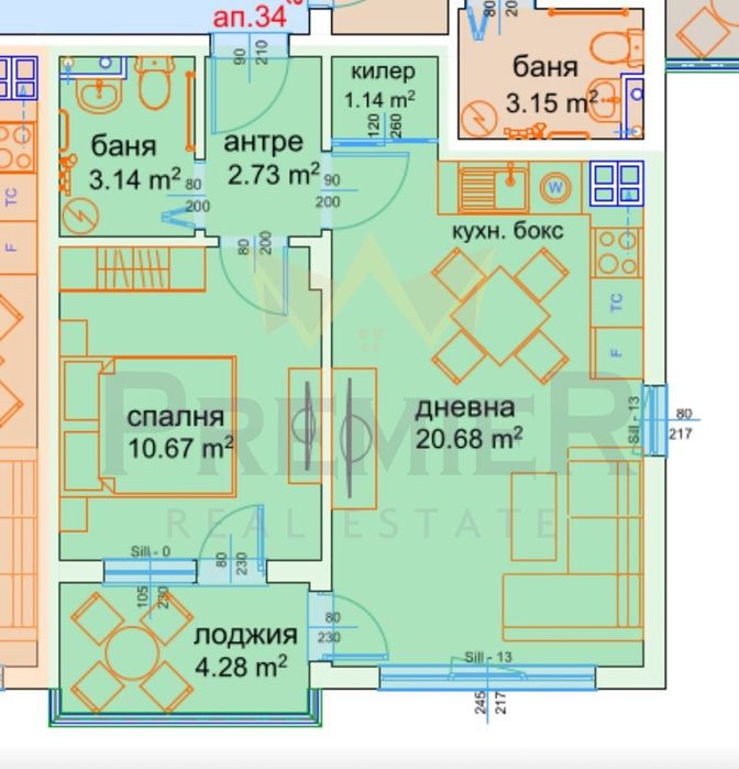 Продава се Двустаен апартамент в Варна, Възраждане 3 - 57 кв.м за 1825 €/кв.м - Снимка #8