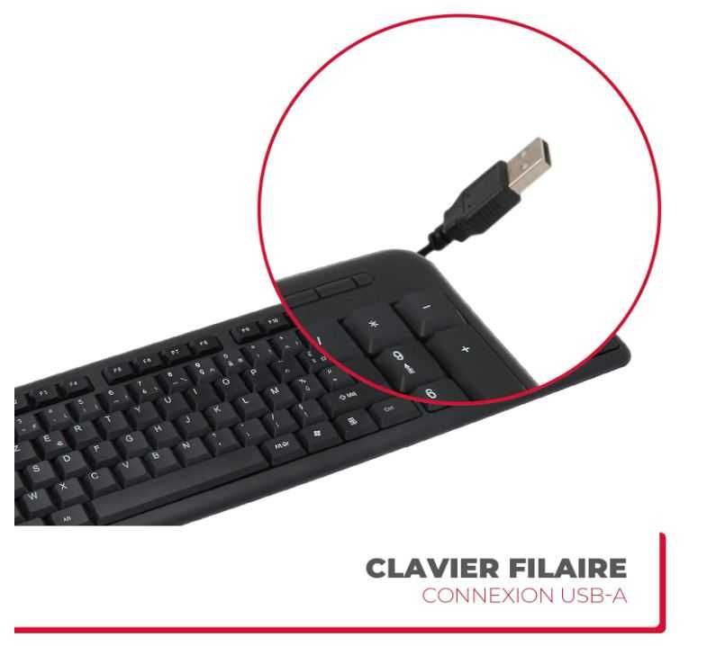 Чисто Новa USB клавиатура APM AZERTY 105 клавиша цифров блок