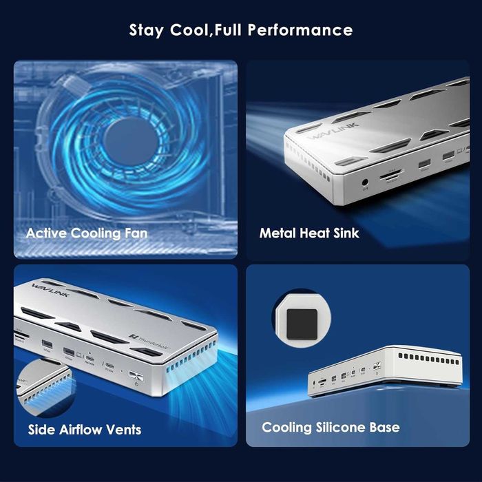 WAVLINK Thunderbolt 5 Dock, 12-в-1 TB5 докинг станция, 8K дисплей