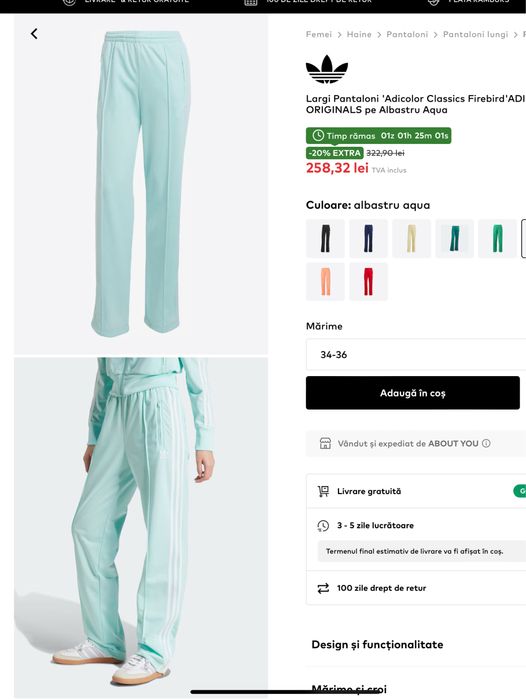 Pantaloni Adidas 35-35 dama