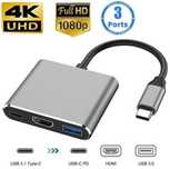 USB-C многопортов адаптерен хъб 3 в 1 с HDMI 4K, Type-C Thunderbolt 3