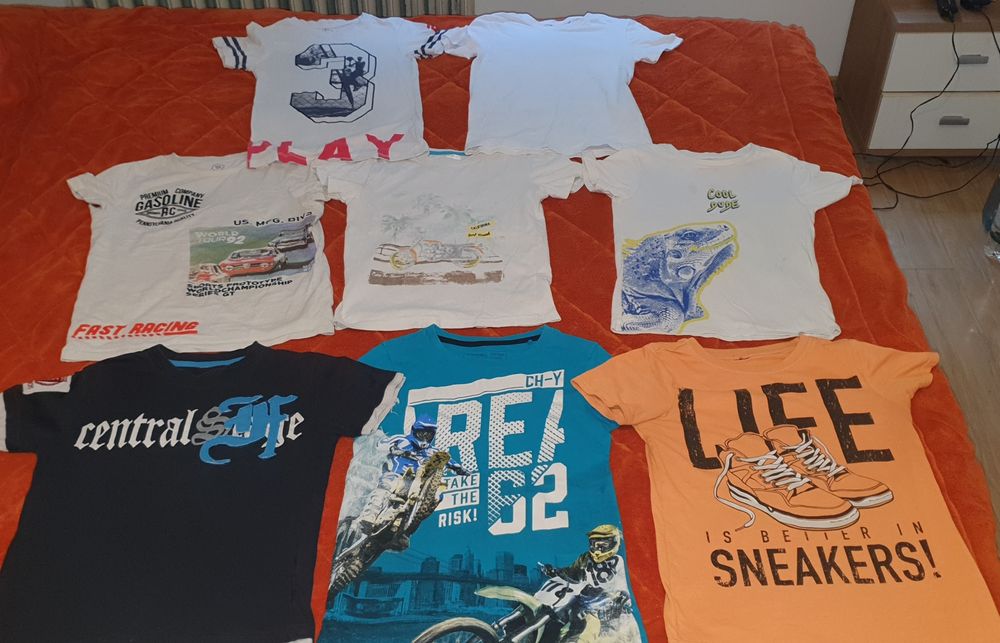 Lot 8  tricouri baiat 7-8 ani