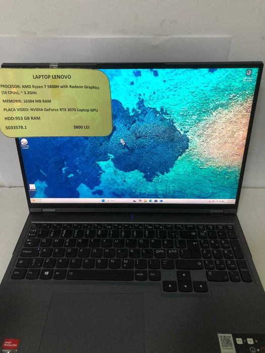 Laptop lenovo amd ryzen 7(ctg)staramanet