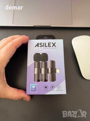 Безжичен микрофон ASILEX за iPhone, мини микрофон - 2 бр.