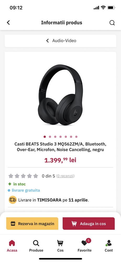 Casti BEATS Studio 3 Noise Cancelling