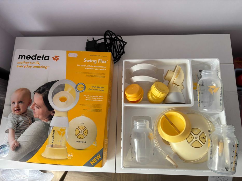 Продавам SWING FLEX двуфазна електрическа помпа Medela + допълнения