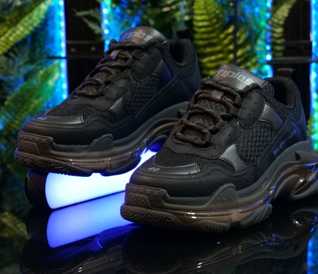 Balenciaga Triple S – Мъжки маратонки вЧерно и кафяво