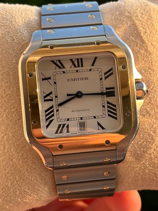 Cartier Santos Large Two-Tone Gold Steel